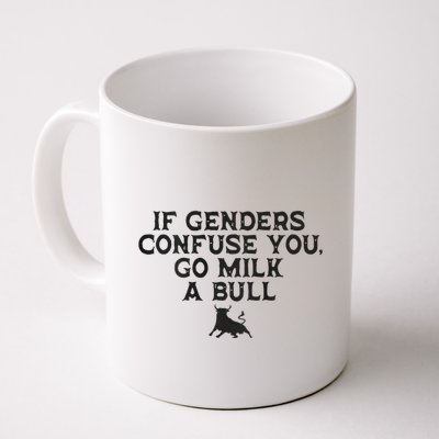 On The Back If Genders Confuse You Go Milk A Bull Meme Mug