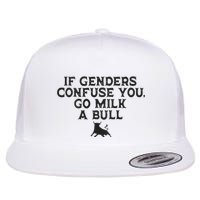 On The Back If Genders Confuse You Go Milk A Bull Meme Flatbill Hat