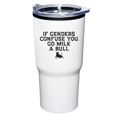 On The Back If Genders Confuse You Go Milk A Bull Meme Tumbler