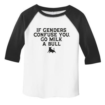 On The Back If Genders Confuse You Go Milk A Bull Meme Toddler Fine Jersey T-Shirt