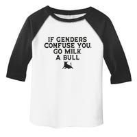 On The Back If Genders Confuse You Go Milk A Bull Meme Toddler Fine Jersey T-Shirt
