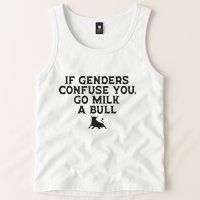 On The Back If Genders Confuse You Go Milk A Bull Meme Tank Top