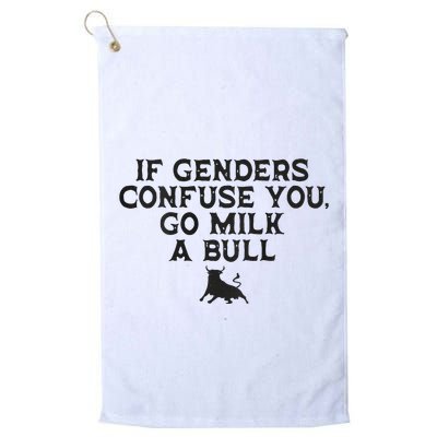 On The Back If Genders Confuse You Go Milk A Bull Meme Golf Towel