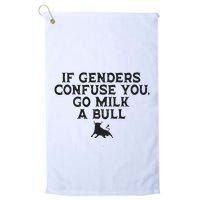 On The Back If Genders Confuse You Go Milk A Bull Meme Golf Towel