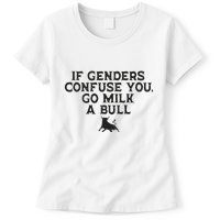 On The Back If Genders Confuse You Go Milk A Bull Meme Womens T-Shirt