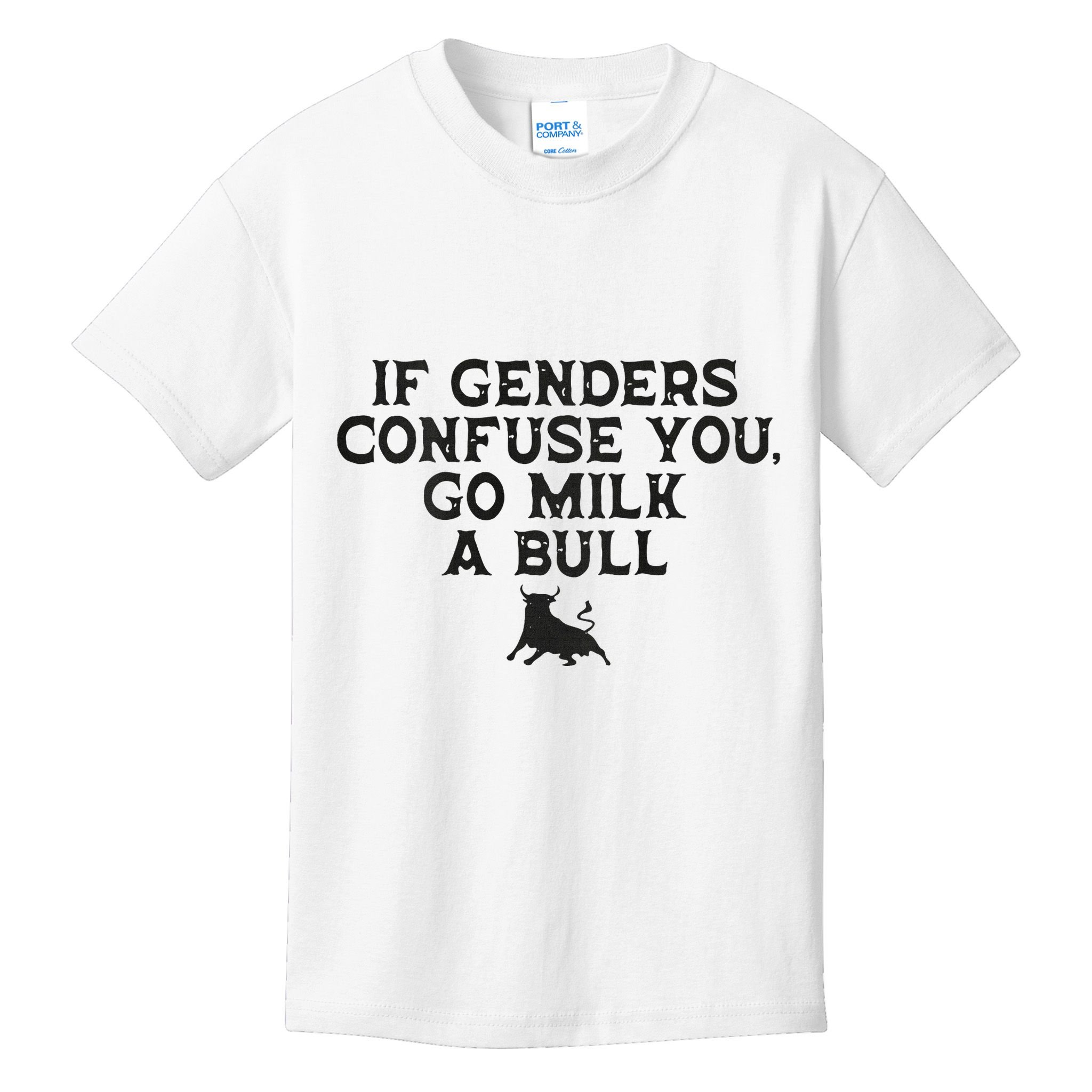 On The Back If Genders Confuse You Go Milk A Bull Meme Kids T-Shirt