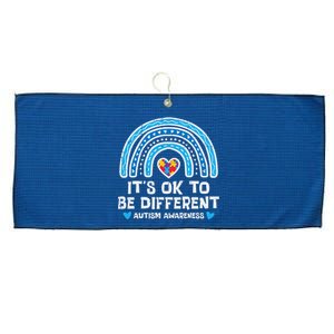 Ok To Be Different Rainbow Autism Awareness Girl Wo Large Microfiber Waffle Golf Towel