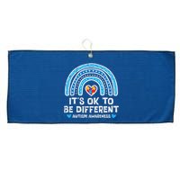 Ok To Be Different Rainbow Autism Awareness Girl Wo Large Microfiber Waffle Golf Towel