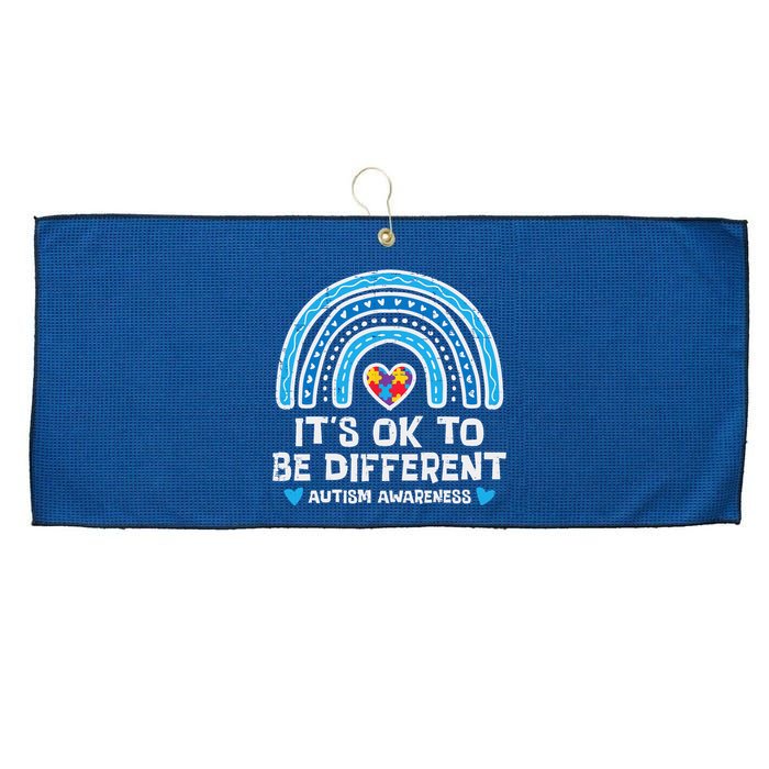 Ok To Be Different Rainbow Autism Awareness Girl Wo Large Microfiber Waffle Golf Towel