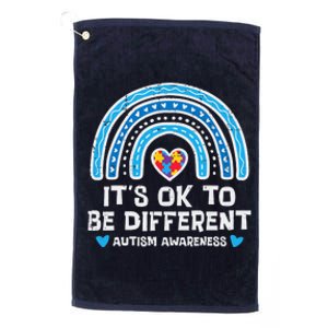 Ok To Be Different Rainbow Autism Awareness Girl Wo Platinum Collection Golf Towel