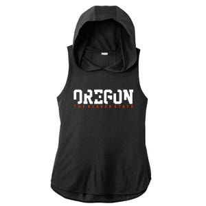 Oregon The Beaver State Cool Logo Ladies PosiCharge Tri-Blend Wicking Draft Hoodie Tank