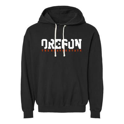 Oregon The Beaver State Cool Logo Garment-Dyed Fleece Hoodie