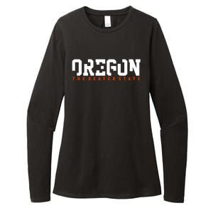 Oregon The Beaver State Cool Logo Womens CVC Long Sleeve Shirt