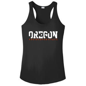 Oregon The Beaver State Cool Logo Ladies PosiCharge Competitor Racerback Tank