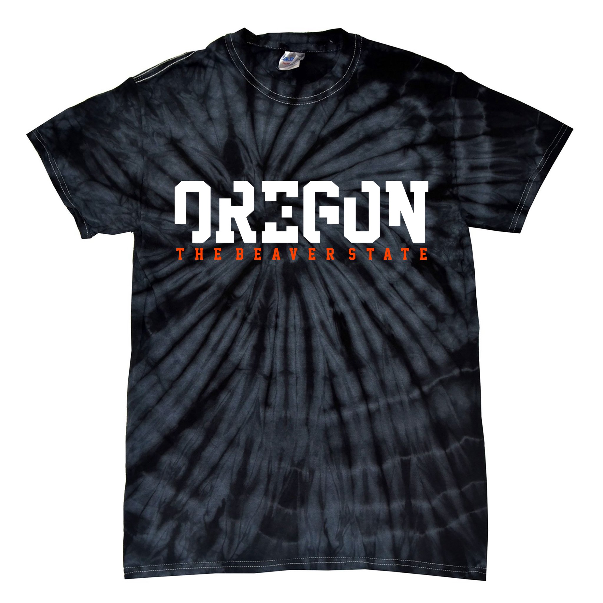 Oregon The Beaver State Cool Logo Tie-Dye T-Shirt