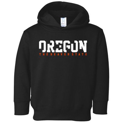 Oregon The Beaver State Cool Logo Toddler Hoodie
