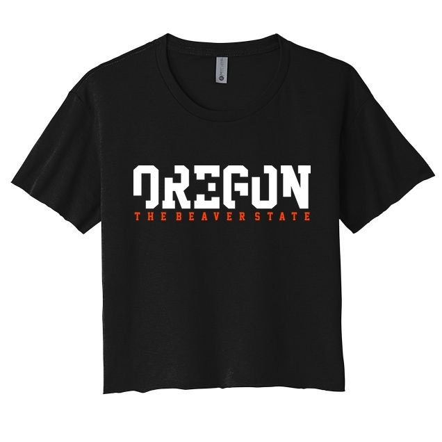 Oregon The Beaver State Cool Logo Women's Crop Top Tee