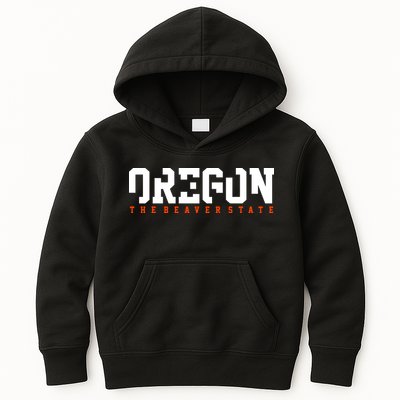 Oregon The Beaver State Cool Logo Kids Hoodie