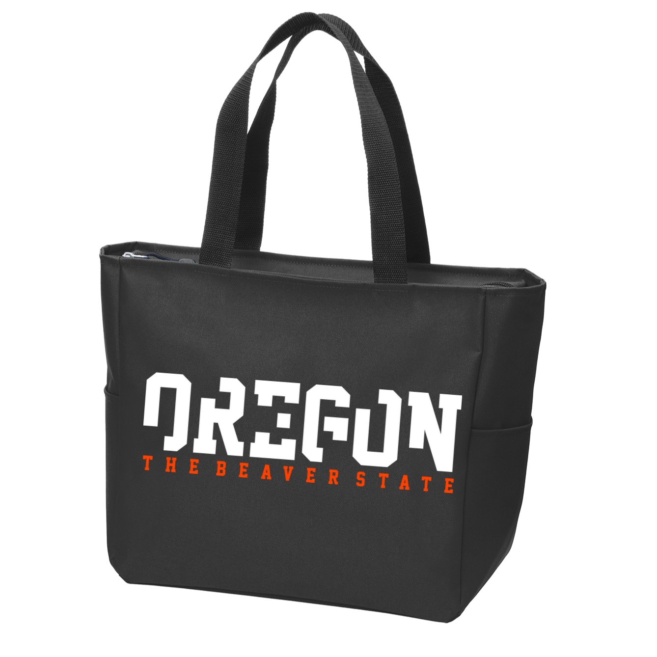 Oregon The Beaver State Cool Logo Zip Tote Bag