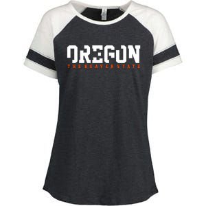 Oregon The Beaver State Cool Logo Enza Ladies Jersey Colorblock Tee