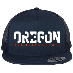 Oregon The Beaver State Cool Logo Flat Bill Trucker Hat