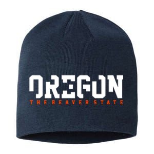 Oregon The Beaver State Cool Logo Sustainable Beanie