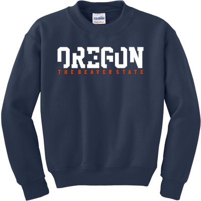 Oregon The Beaver State Cool Logo Kids Sweatshirt