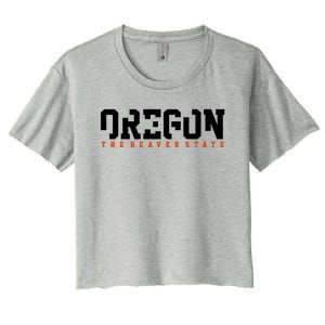 Oregon The Beaver State Cool Logo Women's Crop Top Tee