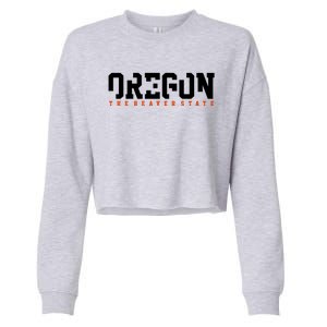 Oregon The Beaver State Cool Logo Cropped Pullover Crew