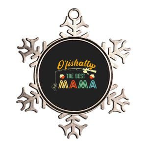 Ofishally The Best Mama Fisherwoman Cute Mom Fishing Gift Metallic Star Ornament