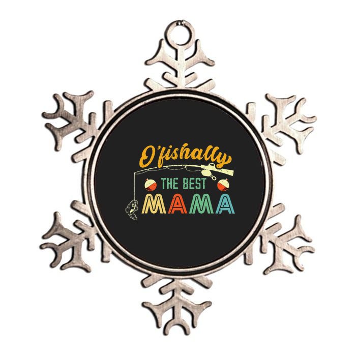 Ofishally The Best Mama Fisherwoman Cute Mom Fishing Gift Metallic Star Ornament