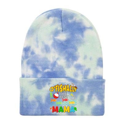 Ofishally The Best Mama Fisherwoman Cute Mom Fishing Tie Dye 12in Knit Beanie