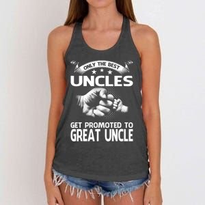 Only The Best Uncles Get Promoted To Great Uncle Women's Knotted Racerback Tank