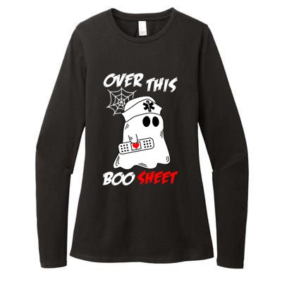 Over This Boo Sheet Funny Ghost Nurse Halloween Womens CVC Long Sleeve Shirt