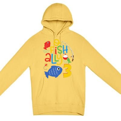 OFishAlly Three Birthday Decorations 3 Year Old 3rd Bday Premium Pullover Hoodie