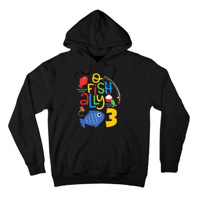 OFishAlly Three Birthday Decorations 3 Year Old 3rd Bday Hoodie