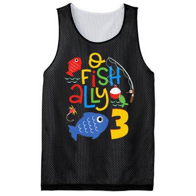 OFishAlly Three Birthday Decorations 3 Year Old 3rd Bday Mesh Reversible Basketball Jersey Tank