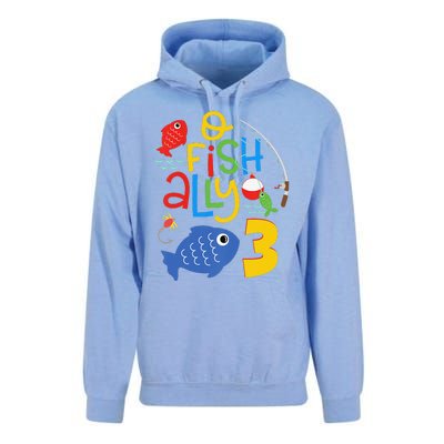 OFishAlly Three Birthday Decorations 3 Year Old 3rd Bday Unisex Surf Hoodie