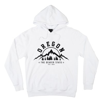 Oregon The Beaver State Est. 1859 Vintage Mountains Gift Hoodie