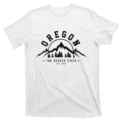 Oregon The Beaver State Est. 1859 Vintage Mountains Gift T-Shirt