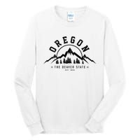 Oregon The Beaver State Est. 1859 Vintage Mountains Gift Tall Long Sleeve T-Shirt