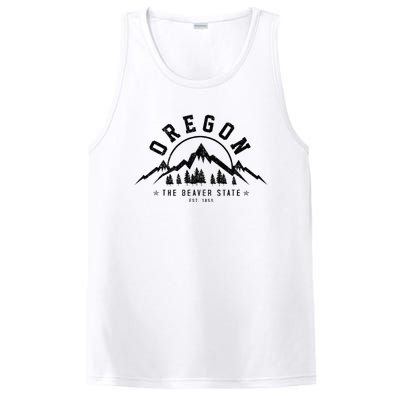 Oregon The Beaver State Est. 1859 Vintage Mountains Gift PosiCharge Competitor Tank