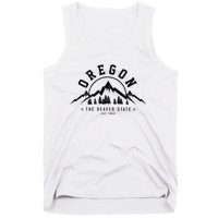 Oregon The Beaver State Est. 1859 Vintage Mountains Gift Tank Top