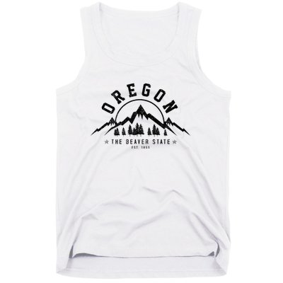 Oregon The Beaver State Est. 1859 Vintage Mountains Gift Tank Top