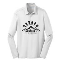 Oregon The Beaver State Portland Usa America Souvenir Silk Touch Performance Long Sleeve Polo