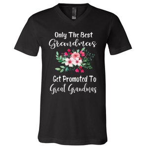 Only The Best Grandmas Get Promoted To Great Grandma V-Neck T-Shirt