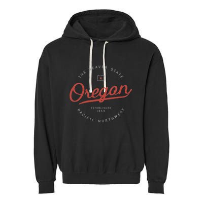 Oregon  The Beaver State Pacific Northwest Pnw Garment-Dyed Fleece Hoodie