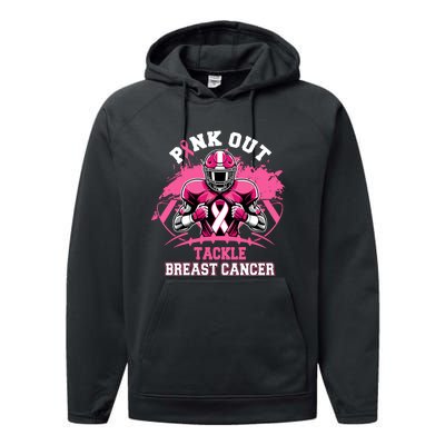 Out Tackle Breast Cancer Awareness Month Football Season Performance Fleece Hoodie