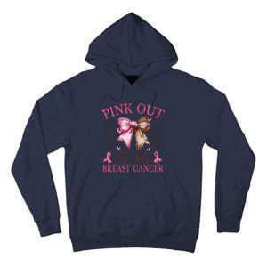 Out Tackle Breast Cancer Football Coquette Bow Tall Hoodie