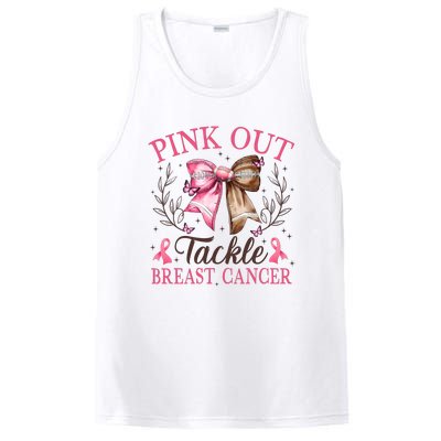 Out Tackle Breast Cancer Football Coquette Bow PosiCharge Competitor Tank